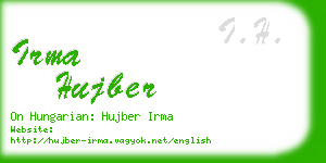 irma hujber business card